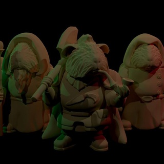 thistlesworn fellowship - guinea pig adventurers rpg miniature gaming cavy forge Tabletop Characters & Creatures Fantasy Universe cute fantasy warrior wizard paladin d&d rogue 28mm dnd cleric pigs 3d print model - Mito3D