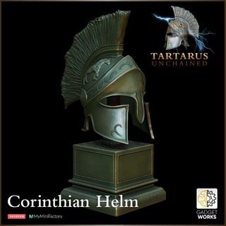 Yunan kask kaide Tartarus zincirsiz gadget çalışmaları sahne Kostüm oyunu ev Bahçe eşyaları süsler mağaza Antik Athena büst Yunanistan Tarih bronz Spartalı tanrılar 300 Korint hoplit ttrpg 3d print model - Mito3D
