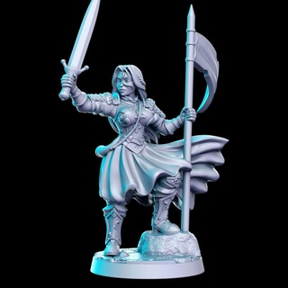aegwynne fille guerre knight 32mm dnd rn estudio table personnages créatures fantaisie univers rpg Terre aventurier milieu 3d print model - Mito3D