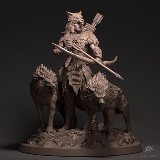 native american warrior 3dsofsan Tabletop Characters & Creatures Fantasy Universe Store mini wolf miniature dungeonsanddragons tabletop collectible patreon dnd e5 ratonhnhak ton wolfwarrior assasinscreed 3d print model - Mito3D