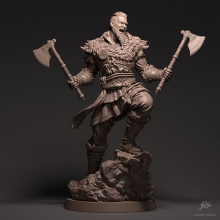 eivor viking warrior 3dsofsan Tabletop Characters & Creatures Fantasy Universe Store axe mini miniature collectibles dungeonsanddragons tabletop collectible patreon dnd ragnarok e5 valhalla assasinscreed 3d print model - Mito3D
