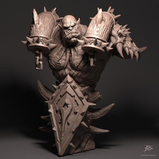 orc bust 3dsofsan  Tabletop Tabletop Characters & Creatures Fantasy Universe Store Fan Art Busts bust creature mini monster orc miniature hellscream garrosh warcraft wow dungeonsanddragons tabletop warchief collectible dnd e5 3dsofsan guldan  3d print model - Mito3D