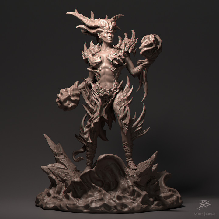 merfolk queen kalista 3dsofsan Tabletop Characters & Creatures Fantasy Universe Store creature mini monster sea miniature dungeonsanddragons tabletop patreon dnd e5 3D print model - Mito3D