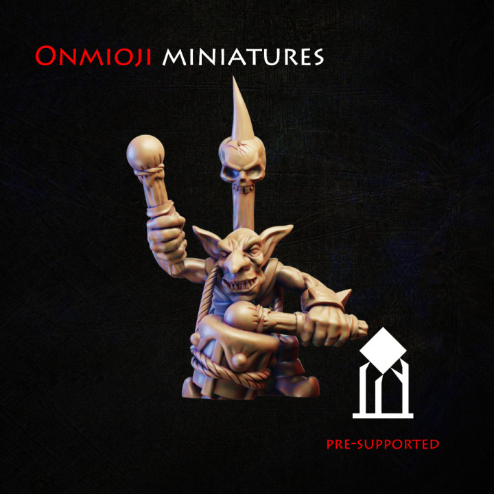 mad goblin drummer stanislav kuznetsov Store monster warrior miniature tabletop wargame musician dnd tribe 3D print model - Mito3D