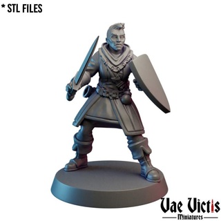 mercenary woman 01 pre-supported vae victis miniatures Tabletop Characters & Creatures Fantasy Universe Store fantasy rpg warrior tabletop dnd thief brigand supported 3d print model - Mito3D