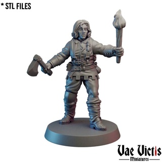 mercenary woman 03 pre-supported vae victis miniatures Tabletop Characters & Creatures Fantasy Universe Store fantasy rpg warrior tabletop dnd thief brigand 3d print model - Mito3D