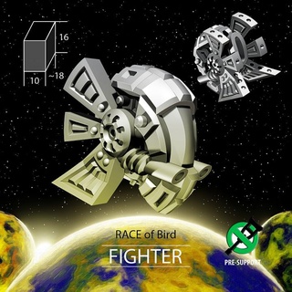 fighter bird race van Tabletop Characters & Creatures Sci-Fi Universe Vehicles Machines Store miniatures sci-fi space spaceship 3dprint boardgames tabletop spacecraft board games stellar ti4 3d print model - Mito3D