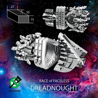 dreadnought faceless race van Tabletop Characters & Creatures Sci-Fi Universe Vehicles Machines Store miniatures sci-fi space spaceship 3dprint boardgames tabletop spacecraft board games stellar ti4 3d print model - Mito3D
