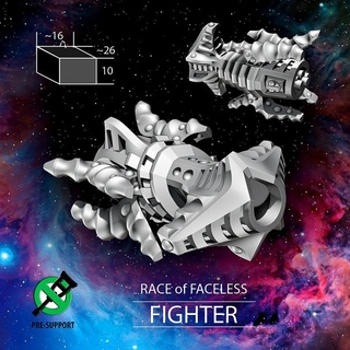 fighter faceless race van Tabletop Characters & Creatures Sci-Fi Universe Vehicles Machines Store miniatures sci-fi space spaceship 3dprint boardgames tabletop spacecraft board games stellar ti4 3d print model - Mito3D