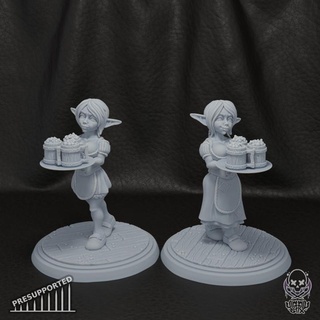 goblin waitress jigglystix Tabletop Characters & Creatures Fantasy Universe 3d miniatures stylized 3dmodeling dungeonsanddragons minis dnd pathfinder tavern dnd5e gobbo 3d print model - Mito3D