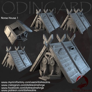 dark realms - odingard norse house 1 forge Store Tabletop 3D Printable Terrain Fantasy fantasy terrain viking 3d print model - Mito3D