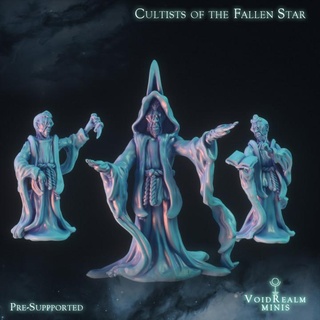 cultists fallen star voidrealm minis Tabletop Characters & Creatures Fantasy Universe Sci-Fi Store cult cthulhu lovecraft call dnd cultist mythos lovecraftian 3d print model - Mito3D