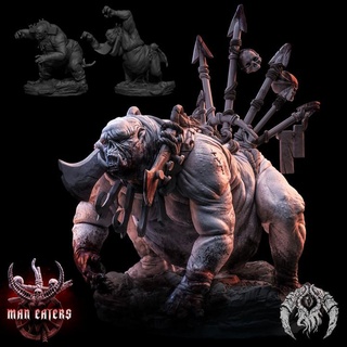 manswine 3 animales miniaturas gigante horror hombre montar tribal seno caníbal brut 3d print model - Mito3D