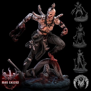 cazadores presas x4 animales miniaturas hueso combatiente horror guerrero dnd Nurgle asesino caníbal 3d print model - Mito3D