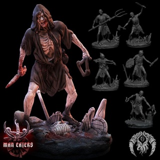 perverso camponeses x6 animais miniaturas Horror louco tribal zumbi lançador lutadores canibais 3d print model - Mito3D