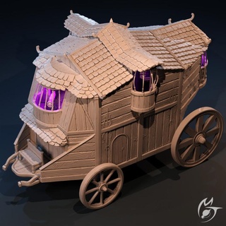mansion cart structure - ulmeni caravan making tlon Tabletop Characters & Creatures Fantasy Universe Vehicles Machines Store building house terrain tile tiles encounter scenery 32mm presupported 3d print model - Mito3D