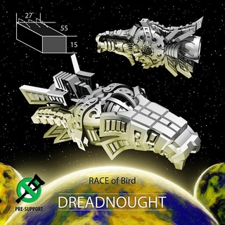 dreadnought bird race van Tabletop Characters & Creatures Sci-Fi Universe Vehicles Machines Store miniatures sci-fi space spaceship 3dprint boardgames tabletop spacecraft board games stellar ti4 3d print model - Mito3D