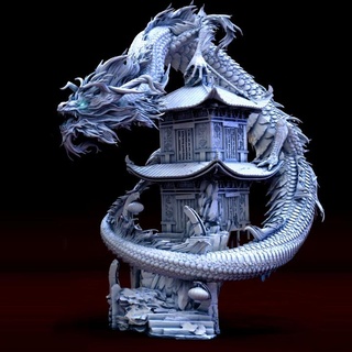 Azur dragon mini monstre grabuge table personnages créatures fantaisie univers boutique chinois figurine jeu Japonais mythologie rpg traditionnel volant asiatique 5e scénario 3d print model - Mito3D