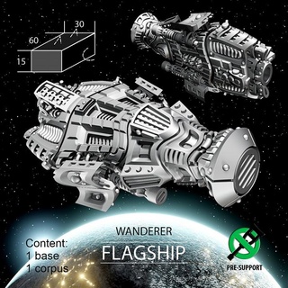 flagship wanderer van Tabletop Characters & Creatures Sci-Fi Universe Vehicles Machines Store miniatures sci-fi space spaceship 3dprint boardgames tabletop spacecraft board games stellar ti4 3d print model - Mito3D