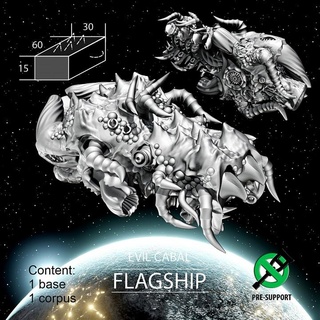 flagship evil cabal van Tabletop Characters & Creatures Sci-Fi Universe Vehicles Machines Store miniatures sci-fi space spaceship 3dprint boardgames tabletop spacecraft board games stellar ti4 3d print model - Mito3D