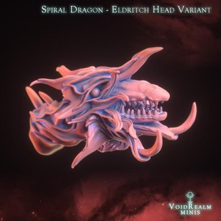 espiral Dragão ancião cabeça variante voidrealm minis tampo mesa personagens criaturas fantasia universo loja 3d print model - Mito3D