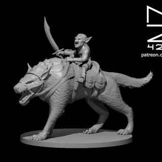 goblin worg rider miguel zavala Tabletop Characters & Creatures Fantasy Universe 3d print model - Mito3D