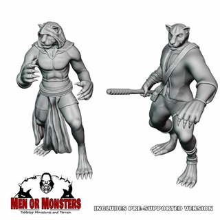 catfolk monk dale seaton Tabletop Characters & Creatures Fantasy Universe Store dragons dungeons fighter miniature tabletop 32mm 25mm tabaxi 3d print model - Mito3D