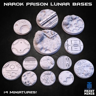 lunar prison bases - narok collection print minis Tabletop accessories 3D Printable Terrain Sci-Fi terrain sci-fi space moon base scenery dieselpunk 3d print model - Mito3D