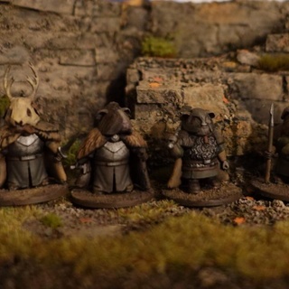 wildblood circle cavy forge Tabletop Characters & Creatures Fantasy Universe cute fantasy pig rpg warrior celtic miniature hammer minis d&d 28mm dnd druid antlers guinea spearman 3d print model - Mito3D