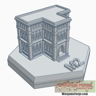 gothic building 6 hex map scale hmsg006 wargame forge Store terrain battletech 3d print model - Mito3D