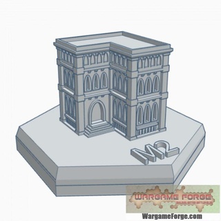 gothic building 10 hex map scale hmsg010 wargame forge Store terrain battletech 3d print model - Mito3D