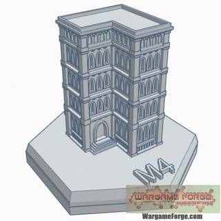 Gotico edificio 12 esadecimale carta geografica scala hmsg012 gioco guerra fucina negozio terreno battletech 3d print model - Mito3D