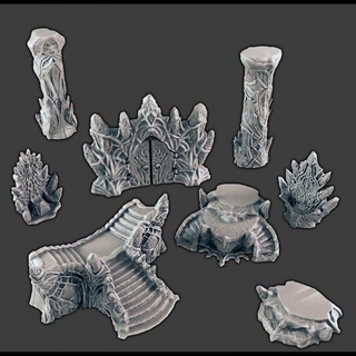 icy crystal palace scatter support-free evan carothers Store Tabletop 3D Printable Terrain Fantasy ice 3d print model - Mito3D