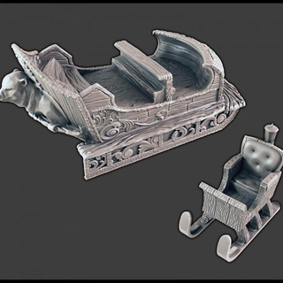 Schlitten support free Evan carothers Geschäft Tischplatte 3D druckbar Terrain Fantasie 3d print model - Mito3D