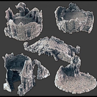 invernale regolare rovine support free evan carothers negozio tavolo 3D stampabile terreno fantasia inverno ghiaccio artico 3d print model - Mito3D