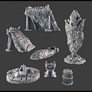 ice tribe accessories support-free evan carothers Store Tabletop 3D Printable Terrain Fantasy arctic 3d print model - Mito3D