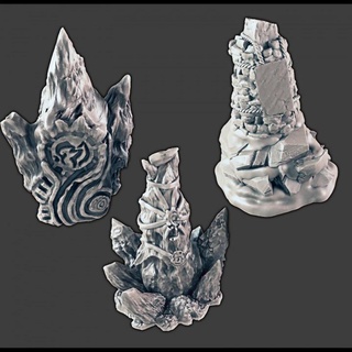 icy totems rocky cairn support-free evan carothers Store Tabletop 3D Printable Terrain Fantasy arctic totem 3d print model - Mito3D