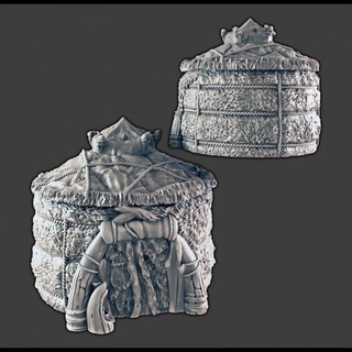 ice tribe hut - lodge support-free evan carothers Store Tabletop 3D Printable Terrain Fantasy arctic 3d print model - Mito3D