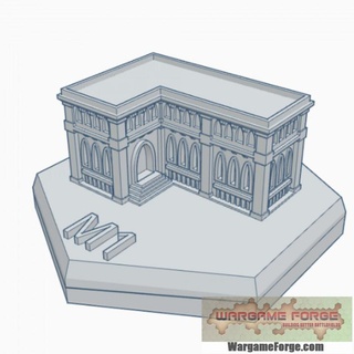 gotik bina 21 altıgen harita ölçek hmsg021 savaş oyunu dövme mağaza arazi Battletech 3d print model - Mito3D