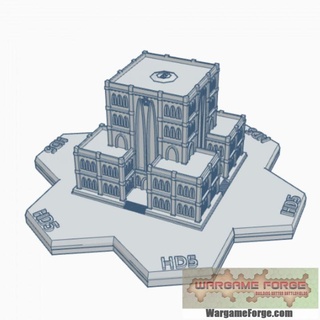 gothique bâtiment 31 technologie culte citadelle hexadécimal carte échelle hmsg031 jeu guerre forger boutique terrain Battletech 3d print model - Mito3D