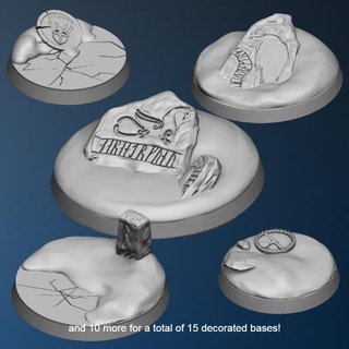 15 giro norvegese neve basi alimentazione 3dprinter tavolo Accessori negozio 3D stampabile terreno fantasia vichingo ghiaccio base nano rune lupi nordico nani valhalla 3d print model - Mito3D