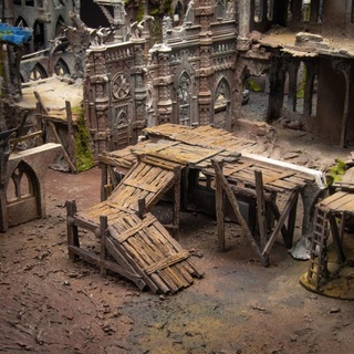 modular madeira andaime assustado loja tampo mesa 3D imprimível terreno fantasia fdm jogos guerra martelo ponte rampa dnd escada cenário 3d print model - Mito3D