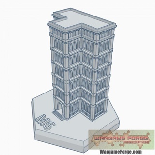 gothic building 33 hex map scale hmsg033 wargame forge Store terrain battletech 3d print model - Mito3D