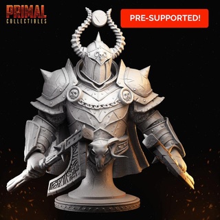 dark knight - hadeon bust masters dungeons quest primal collectibles Fan Art Busts classic dragons epic fantasy hero rpg warhammer miniature enemy paint boardgame wargame retrogame warriors dungeons&dragons tabletopgame heroquest pre-supported 3d print model - Mito3D