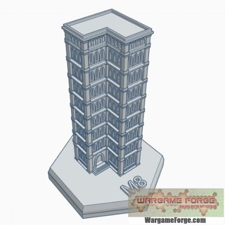 Gotico edificio 39 esadecimale carta geografica scala hmsg039 gioco guerra fucina negozio terreno battletech 3d print model - Mito3D
