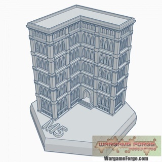gothic building 40 hex map scale hmsg040 wargame forge Store terrain battletech 3d print model - Mito3D