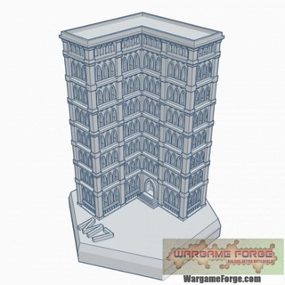gothic building 42 hex map scale hmsg042 wargame forge Store terrain battletech 3d print model - Mito3D