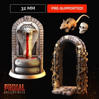 snake fountain door open rat skull - masters dungeons quest primal collectibles Store Tabletop 3D Printable Terrain Fantasy classic dragons epic furniture hero rpg warhammer props miniature enemy conan tabletopgame heroquest 3d print model - Mito3D