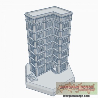 gothic building 46 hex map scale hmsg046 wargame forge Store terrain battletech 3d print model - Mito3D