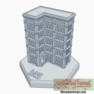 Gotico edificio 48 esadecimale carta geografica scala hmsg048 gioco guerra fucina negozio terreno battletech 3d print model - Mito3D